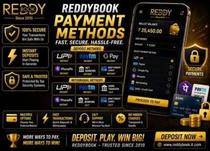 Reddybook Payment Methods – Built for Indian Bettors