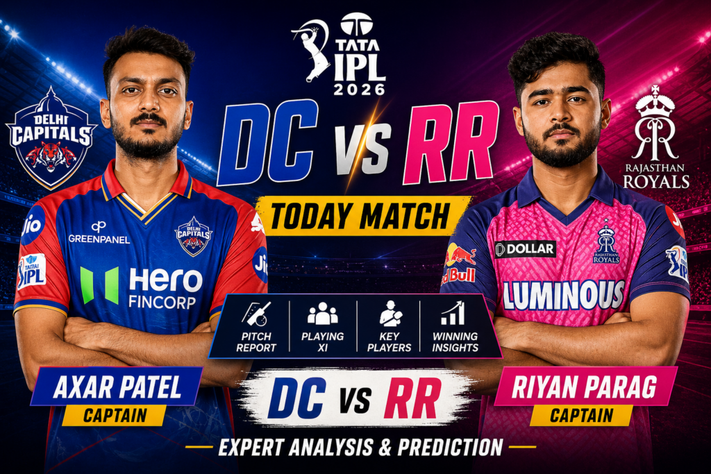 DC vs RR Match Today – Full Preview, Pitch Report, Playing XI & Winning Insights Reddybook